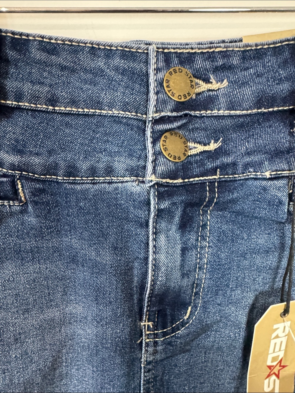Red Star Classic Blue Denim Mini Skirt - Size 2/26 - Picture 3 of 8